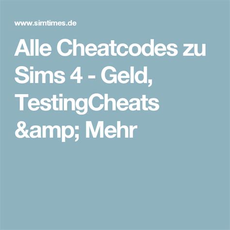 Alle Cheatcodes zu Sims 4